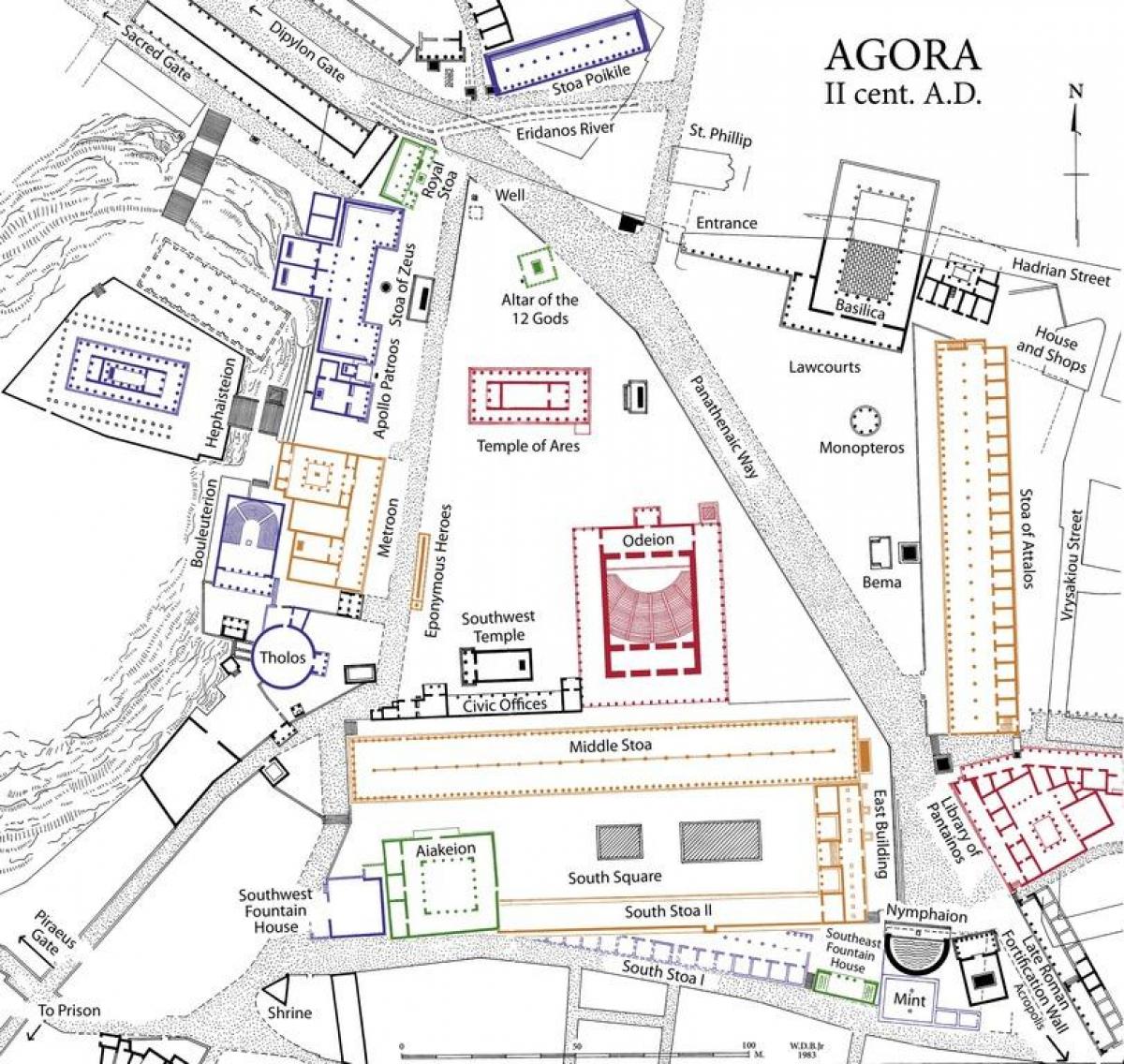 map of Athens agora