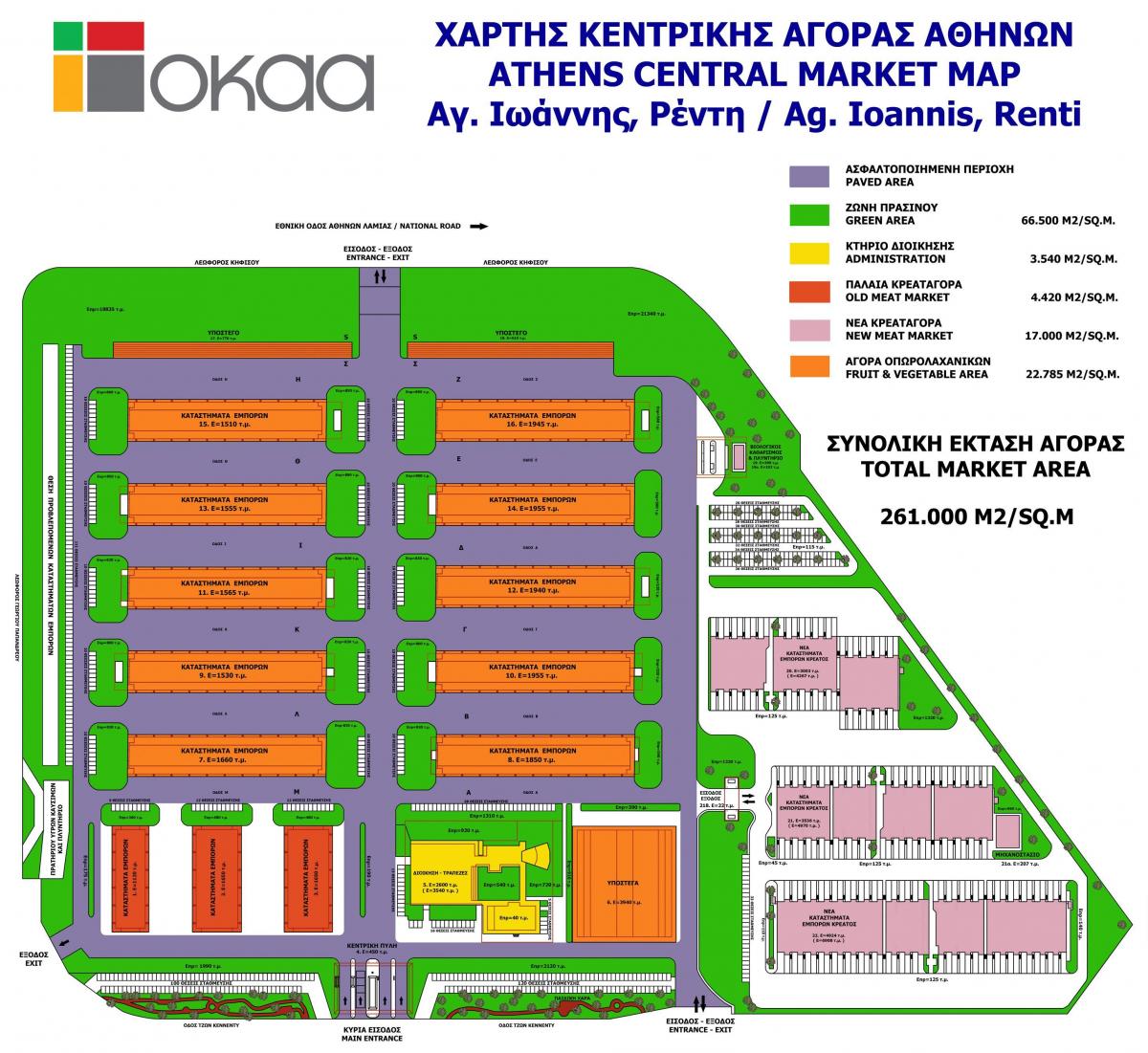map of Athens central market
