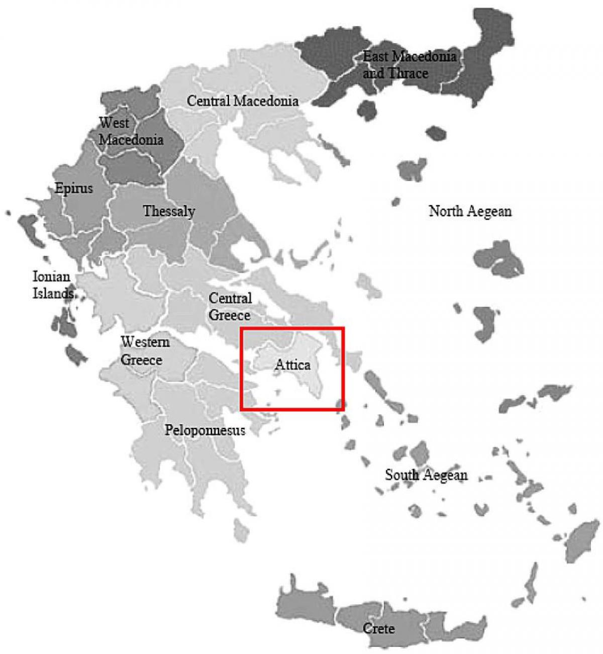 attica greece map