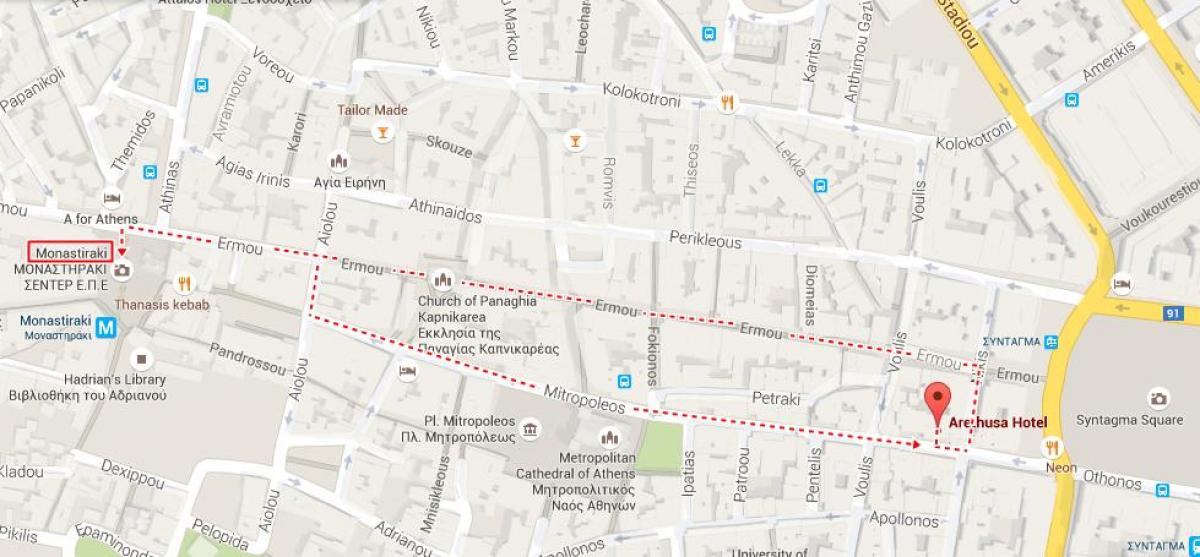 map of ermou street Athens