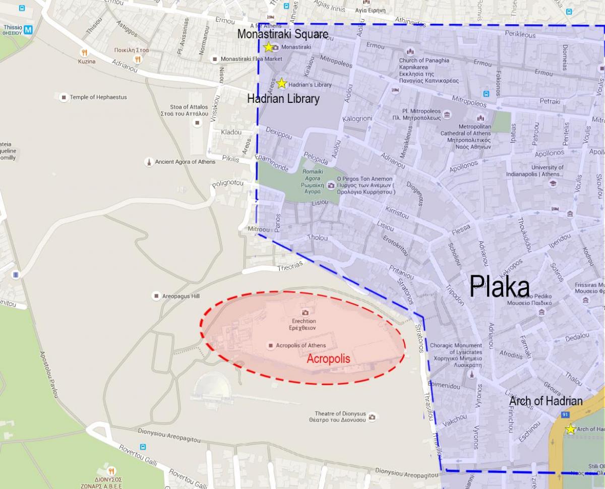 map of plaka Athens greece