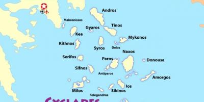Greek islands near Athens map