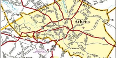 Map of Athens road 