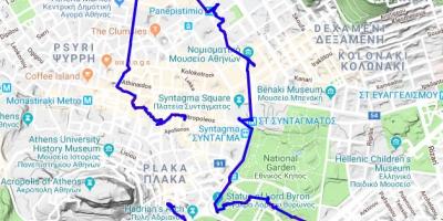Athens greece walking tour map