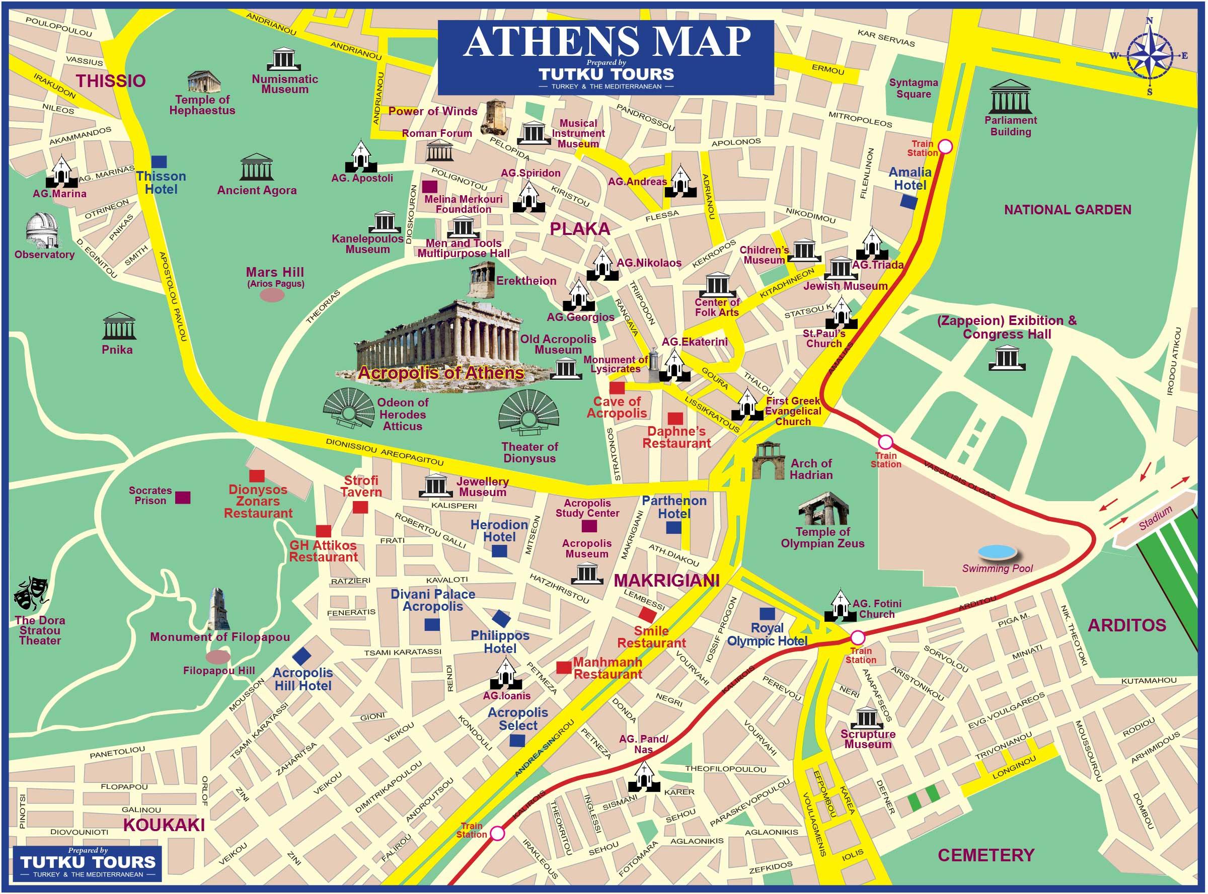 Athens Must See Map 