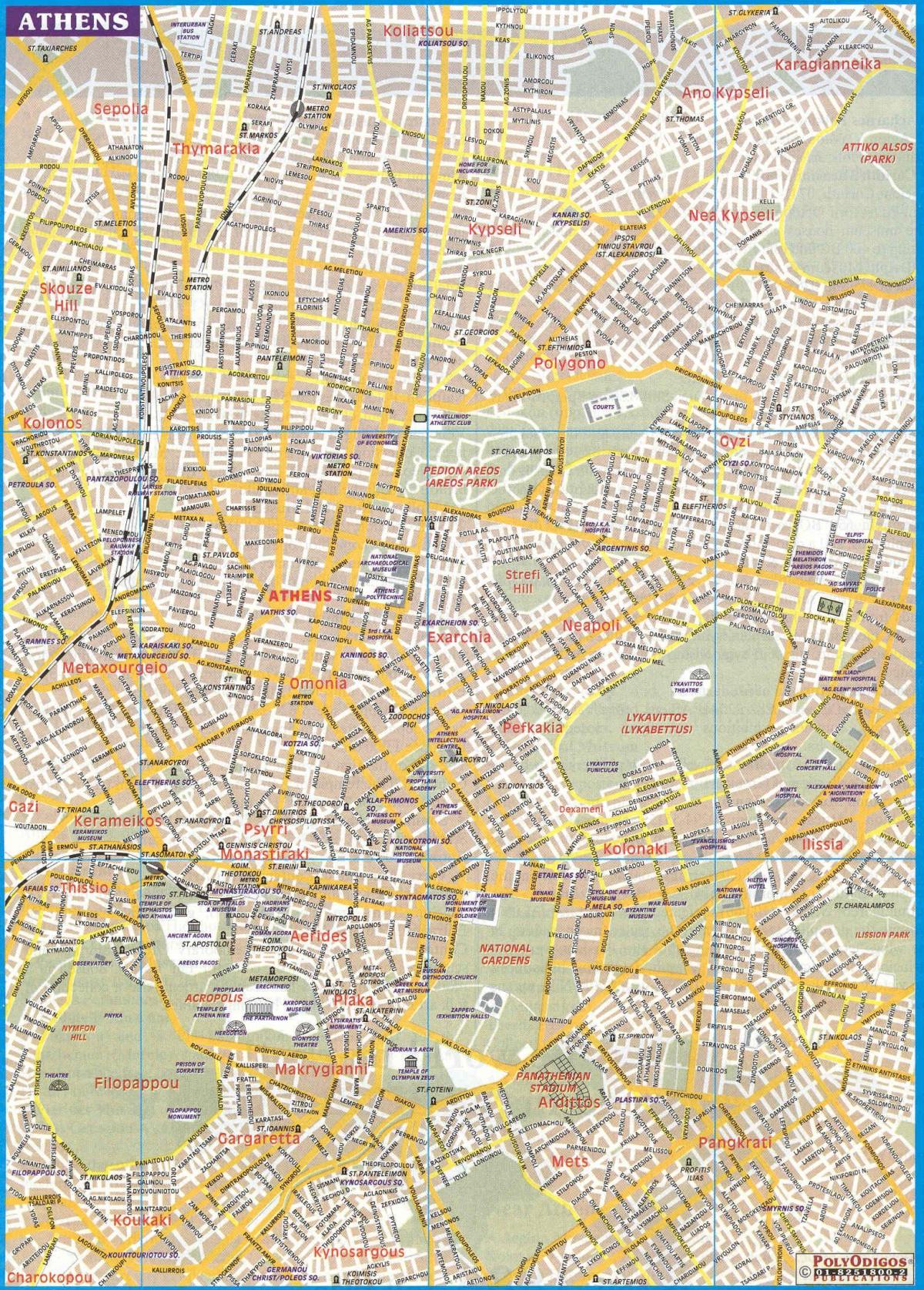 city map of Athens greece