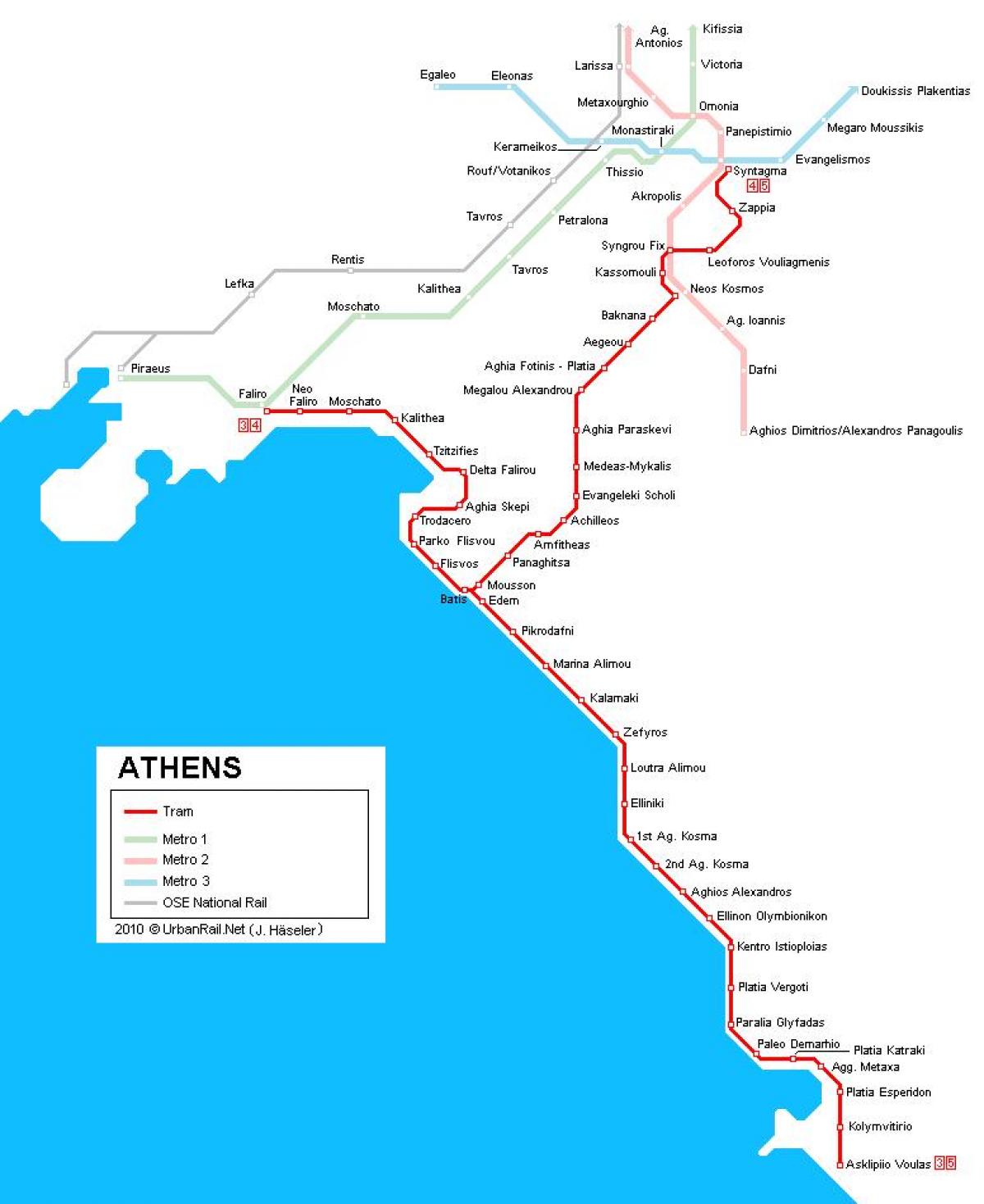 tram map Athens greece