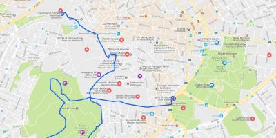 Athens walking map - Acropolis walking tour map (Greece)