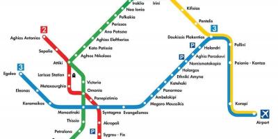 Metro Athinas map