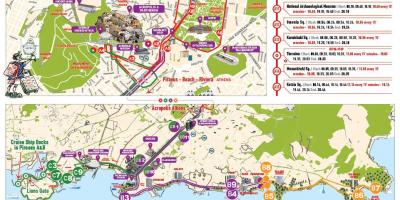 Athens hop on hop off bus route map